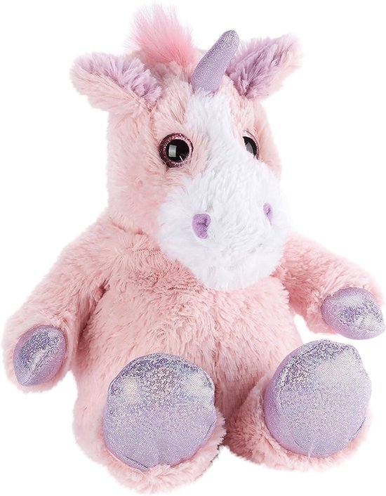 Pluche Eenhoorn - Knutseldier Warm - Ontspanning en Comfort - Lavendel Geur - 23 cm - Roze