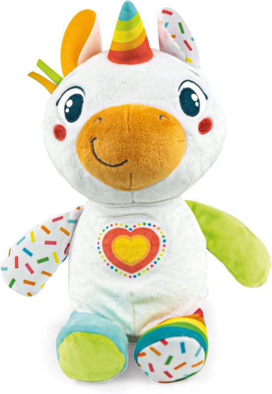 Pluche Eenhoorn Speelgoed - Knuffel Zacht - Baby Ontwikkeling - Interactieve Geluiden - Maat M - Italiaans van Merkloos