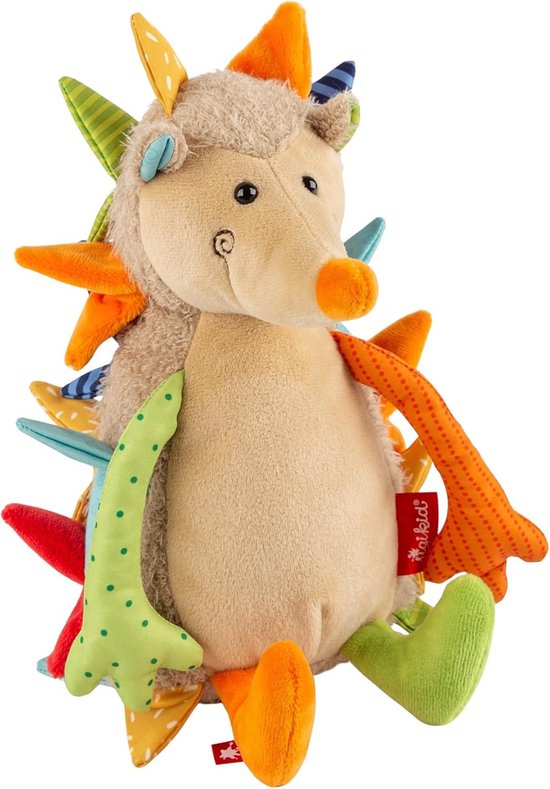 Pluche Egel - Knuffeldier Patchwork - Spelen en Knuffelen - Zachte Materiaalmix - 23 x 14 x 15 cm - Meerkleurig