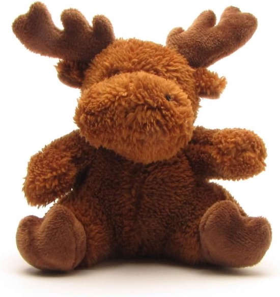 Pluche Eland - Knuffeldier Beer - Verbeelding Spel - Oeko-Tex Gecertificeerd - 10 x 13 x 15 cm - Multicolor