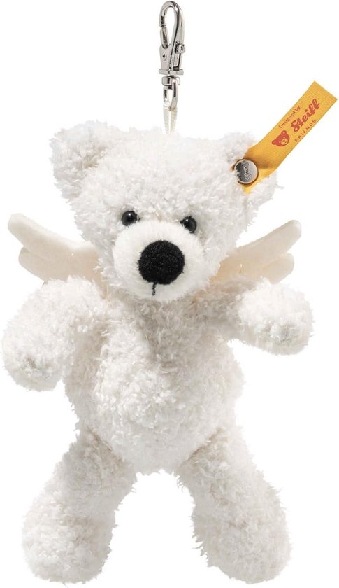 Pluche Engel Teddybeer Sleutelhanger 12cm Wit Knuffeldier Cadeau van Merkloos