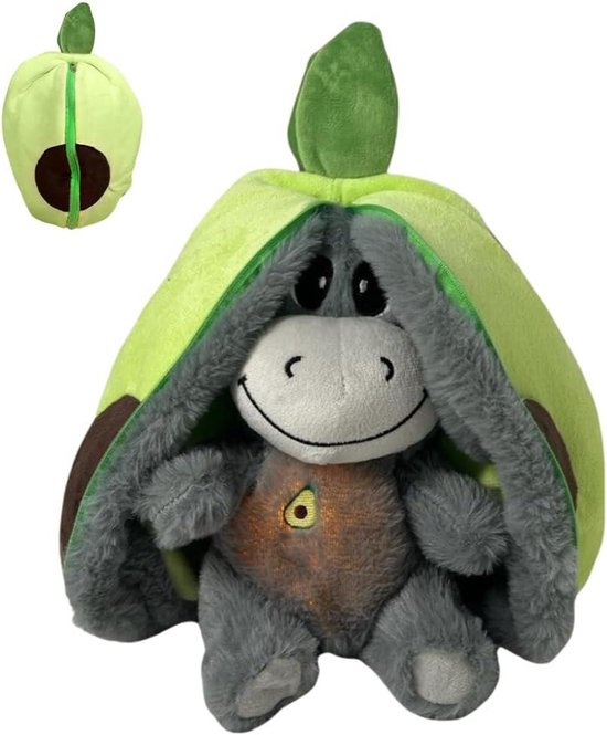Pluche Ezel - Knuffel Dier - Ontspanning Bevorderen - Ademende Beweging - 30 cm - Groen