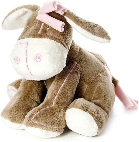 Pluche Ezel Knuffel - Zacht Speelgoed Baby - Babykamer Decoratie - Oppervlakte Wasbaar - 20cm - roze