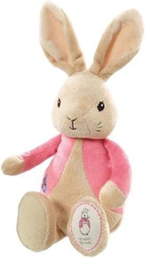 Pluche Flopsy Bunny - Katoenen pop - Knuffelen en spelen - Zacht en veilig materiaal - 25 cm - Wit