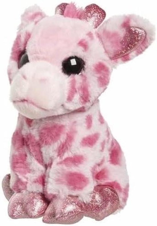 Pluche Giraf - Knuffel Giraf - Kinderkamer Decoratie - Zacht Materiaal - 23 cm - Roze