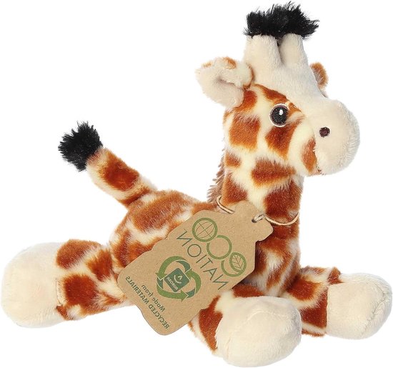 Pluche Giraffe - Knuffel Giraf - Kinderkamer Decoratie - Gemaakt van Gerecyclede Materialen - 20 cm - Oranje van Merkloos