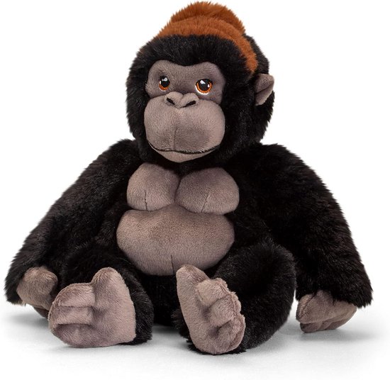 Pluche Gorilla - Knuffeldier Aap - Kinderkamer Decoratie - Milieuvriendelijk Materiaal - 20 cm Hoog - Meerkleurig van Merkloos