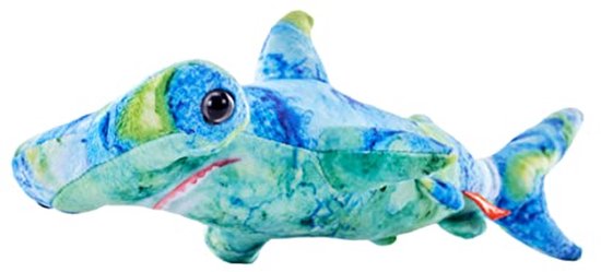 Pluche haai - Knuffel dier - Fantasierijk spelen - Gemaakt van gerecyclede flessen - 24 cm - Grijs