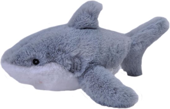 Pluche Haai Knuffel - Zachte Knuffel - Kinderkamer Decoratie - Gemaakt van gerecyclede flessen - 20 cm - Grijs