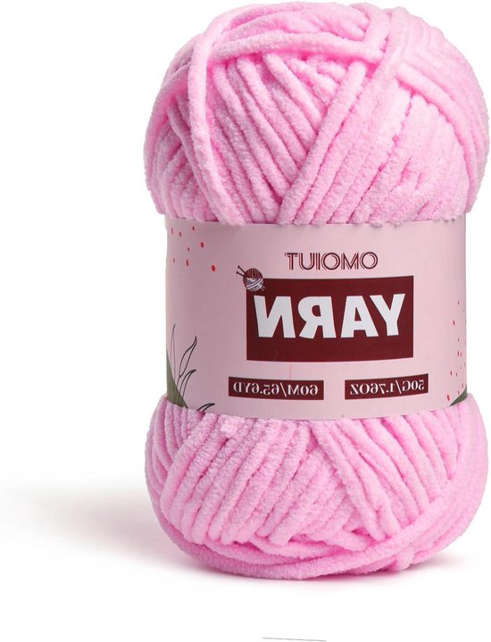 Pluche haakgaren - Baby garen - Dekens maken - Zacht en pluizig - 50 gram - Donkerroze
