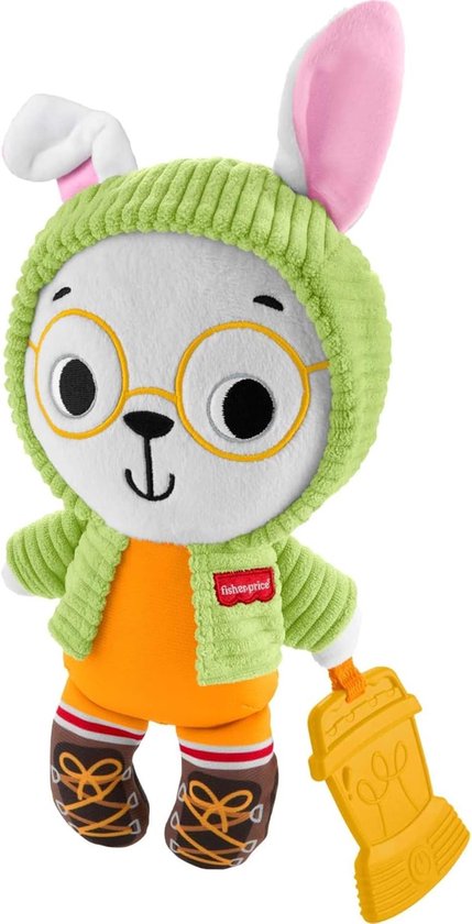 Pluche Haas Geluiden - Knuffel Rammelaar - Zintuiglijke Ontdekking - BPA-vrije Tandenstoker - 24 cm - Meerkleurig