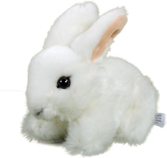 Pluche Haas - Knuffeldier - Kinderspeelgoed - Wasbaar - 18 cm - Wit van Merkloos