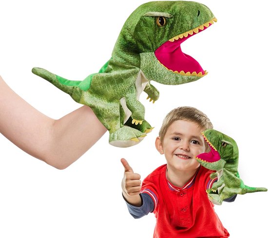 Pluche Handpop Dinosaurus Speelgoed voor Kinderen Educatief en Interactief