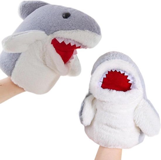 Pluche Handpop - Poppenkast Pop Dier - Verhalen Vertellen - Realistische Details - 25 cm - Grijs