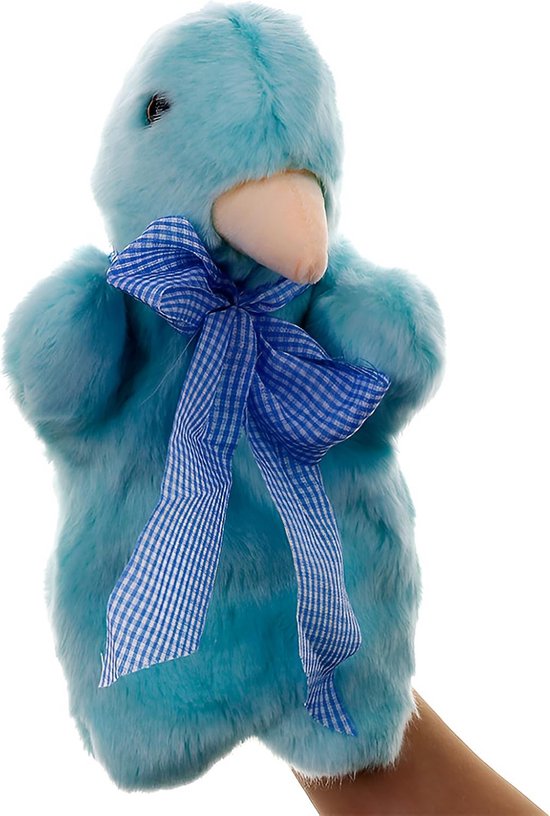 Pluche Handpoppen - Dierenpoppen - Verhalen Vertellen - Zacht en Veilig - 25 cm - Blauwe Duif