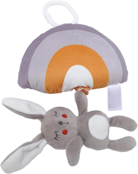 Pluche Hangend Speelgoed - Rammelaar Muziekdoos - Baby Entertainment - Zacht Pluche Materiaal - 23 x 20 x 4 cm