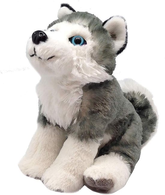 Pluche Husky Knuffeldier (20 cm) - Zacht Babycadeau van Gerecycled Materiaal