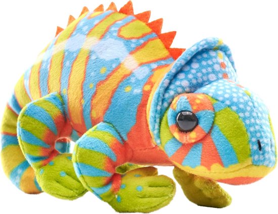 Pluche Kameleon 12 cm - Gemaakt van Gerecyclede Materialen - Milieuvriendelijk Knuffeldier van Merkloos