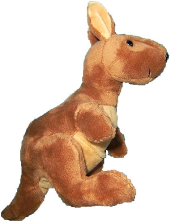 Pluche Kangoeroe - Knuffeldier Dier - Kinderkamer Decoratie - Wasbaar Tot 30 Graden - 19 Cm Hoog - Bruin