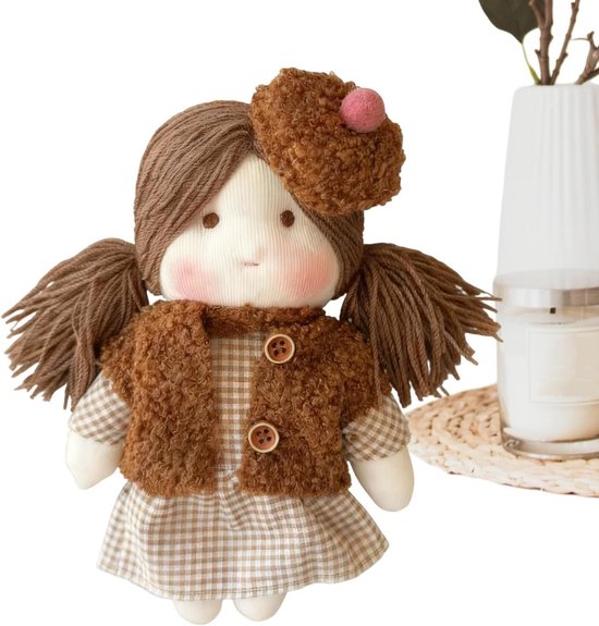 Pluche Katoenen Pop - Knuffel Speelgoed - Kinderen Begeleiden - Duurzame Vormvastheid - 20 x 13 cm - Enkele Attribuut