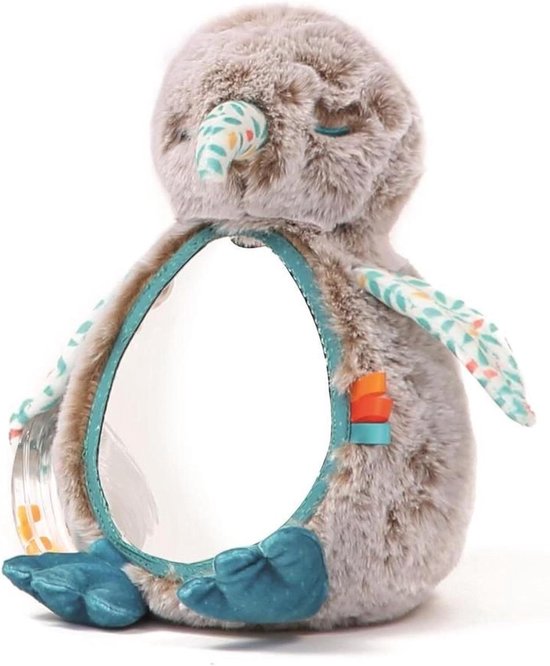Pluche Kiwi - Zachte knuffel - Baby stimuleren - Sensorische activiteiten - 20 cm - Groen en paars