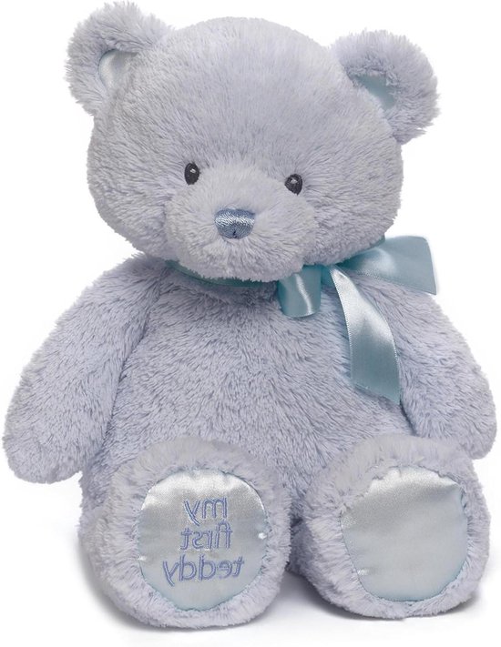 Pluche Knuffel - Zachte Beer - Kamer Decoratie - Engelse Taal - 38 cm - Blauw