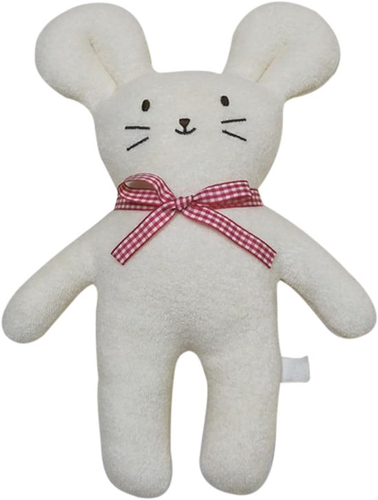 Pluche knuffel - Zachte muis - Kinderkamer decoratie - Wasbare stof - 30.5 cm - Milk White