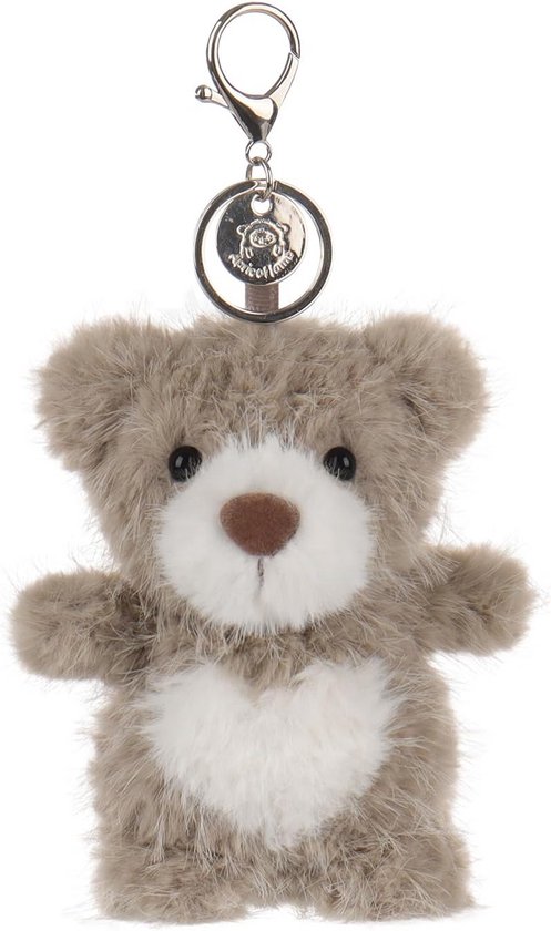 Pluche Knuffelbeer Sleutelhanger Zacht Gevuld Speeltje voor Kinderen en Rugzakken, 11 cm, Bruin van Merkloos