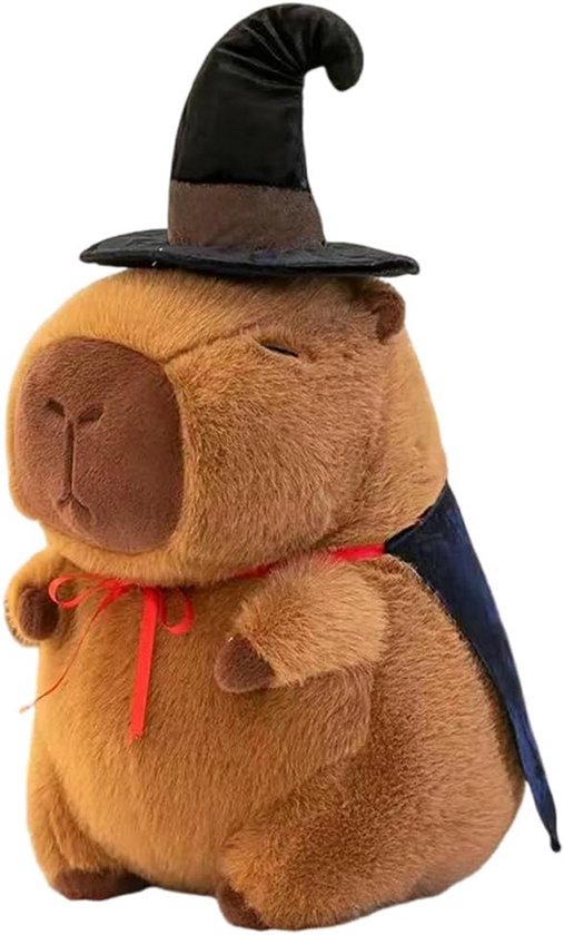 Pluche Knuffeldier Capibara met Hoed en Cape 30 cm van Merkloos
