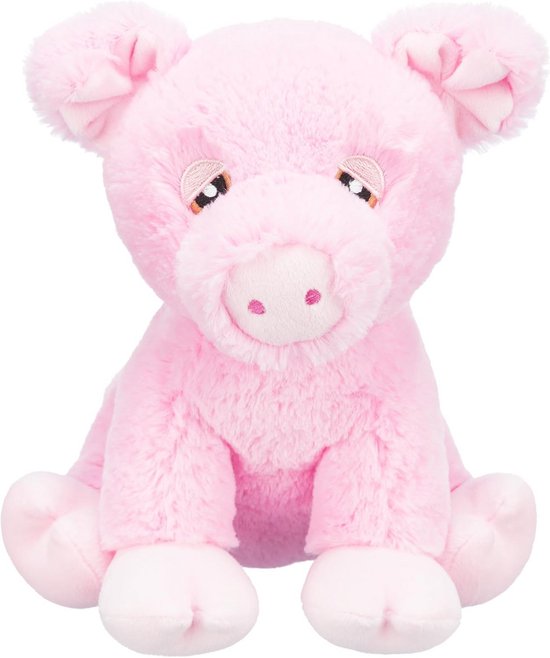Pluche Knuffeldier Edison Uit Gerecycled Materiaal Roze 24 CM