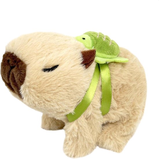Pluche knuffeldier - Elektronisch dier - Kinderavontuur - Met rugzak - 15 cm - Wit van Merkloos