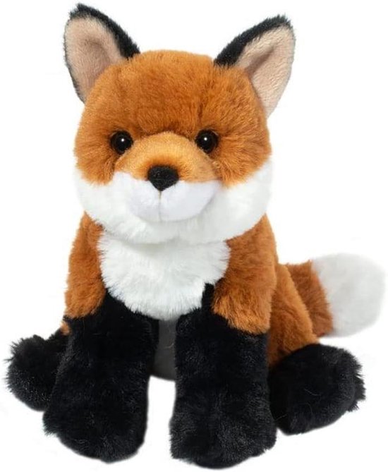 Pluche Knuffeldier Vos - Zacht Speelgoed Dier - Knuffelen en Spelen - Mini formaat - 15 cm - Meerkleurig