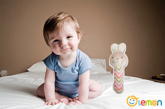 pluche knuffels/ baby speelgoed 0 jaar/ babyborn/ Baby Lemon hand-zwengelen/Baby Speelgoed Cartoon Dier Hand-Zwengelen/baby cadeau/ baby shower/ konijntje van Baby Lemon