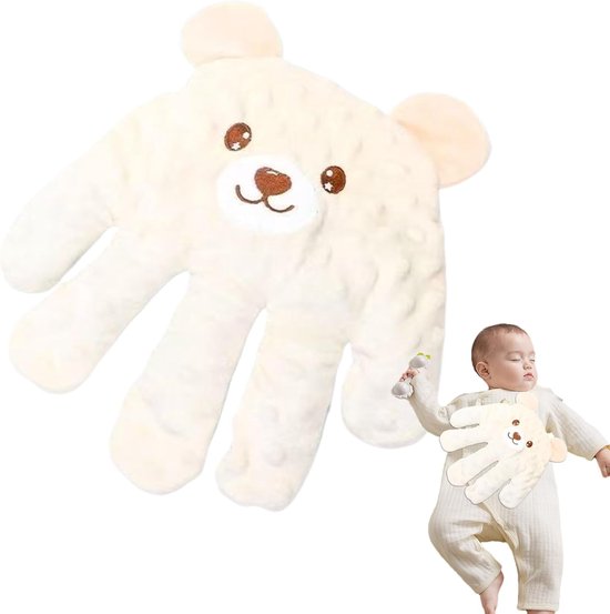 Pluche Knuffels - Oplaadbaar - Interactieve Knuffel - Automatische Klop-Soezen - Klap Speelgoed - Cartoon Dierenpop - Zacht Slaaphulpmiddel - Baby - Pluche - 0-3 Jaar - Witte Beer - Palm - Past in Wieg, Kinderwagen of Reiswieg - Wit van Palm