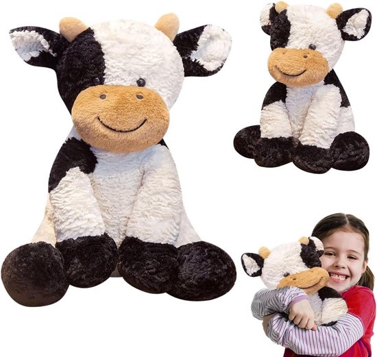 Pluche Koe Knuffeldier 25 cm Zacht Pluche Kussen Speelgoed