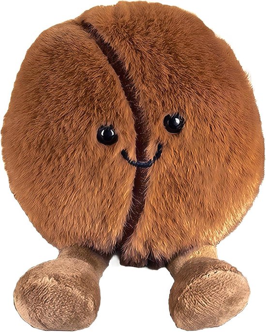 Pluche Koffieboon - Knuffeldier Hanger - Decoratieve Accessoire - Zacht PP Katoen - 13 cm - Bruin