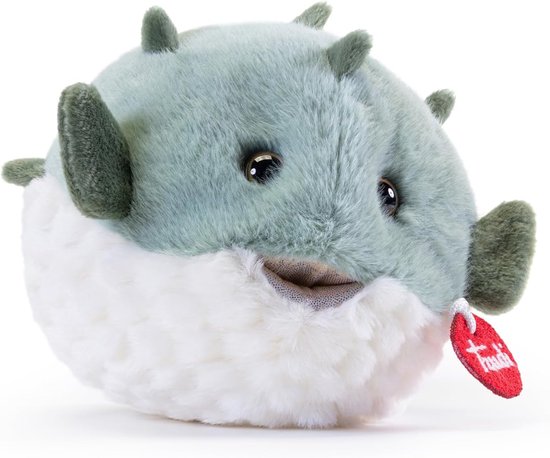 Pluche Kogelvis - Knuffel Zeedier - Educatief Speelgoed - Zacht Polyester Materiaal - 20 x 14 x 17 cm - Turquoise