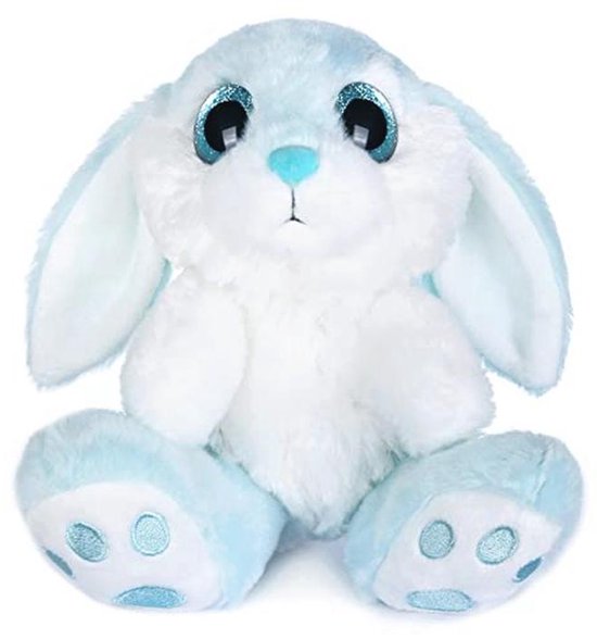 Pluche Konijn 22 cm - Zacht Knuffeldier voor Baby's en Kinderen, Ideaal voor Kinderkamerdecoratie | Blauw van Merkloos
