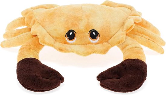 Pluche Krab - Zacht Dierenknuffel - Knuffelen en Spelen - Gemaakt van Gerecycled Materiaal - 25 cm - Bruin