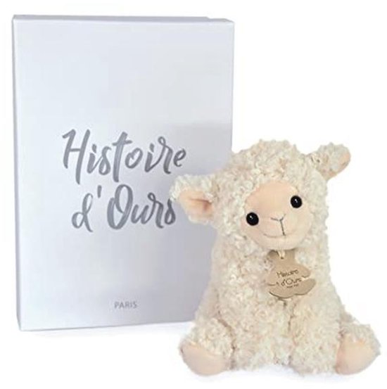 Pluche Lam 20 cm - Natuurlijk Kleurig Dier voor Knuffelen en Decoratie van Merkloos