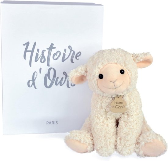 Pluche Lam - Knuffel Lam - Decoratie Kamer - Vintage Stijl - 30 cm - Ecru