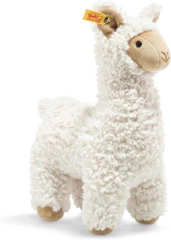 Pluche Lama Knuffel - Zacht Lama Dier - Baby Speelgoed - Uniek Handgemaakt Ontwerp - 23 cm - Crème van Merkloos