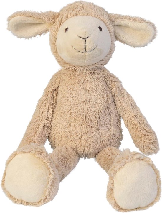 Pluche Lammetje - Knuffel Dier - Baby Kamer Decoratie - Gemaakt van Gerecycled Materiaal - 48 cm - Beige