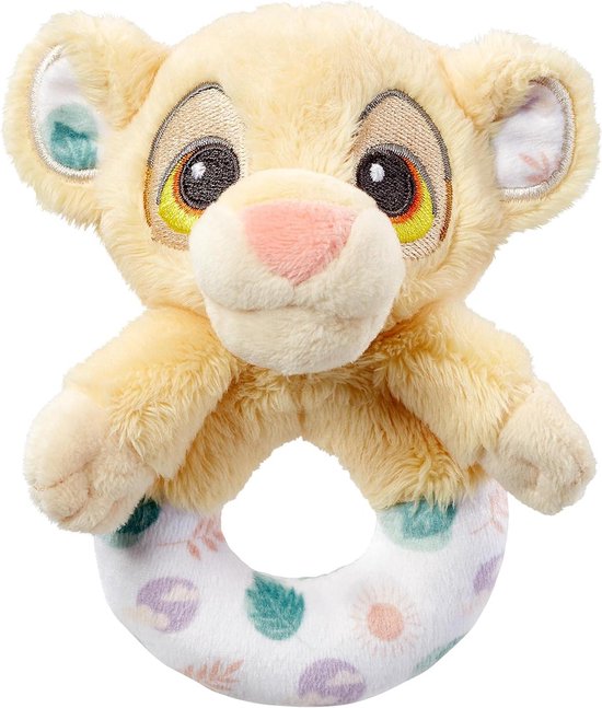 Pluche Leeuw Rammelaar - Knuffel Rammelaar - Baby Entertainment - Zachte Rammelgeluiden - 12 cm - Geel