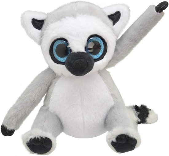 Pluche Lemur - Knuffeldier - Kinderen Spelen - Natuurgetrouw Design - 15 cm - Grijs