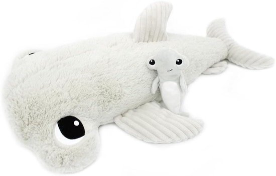 Pluche Maman Baby - Knuffel Moeder Baby - Verhalen Creëren - Ultrazacht Pluche - 57 cm - Lichtgrijs