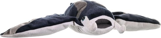 Pluche Manta - Knuffeldier Oceaan - Kinderkamer Decoratie - Vulling van gerecycled materiaal - 30 cm - Blauw
