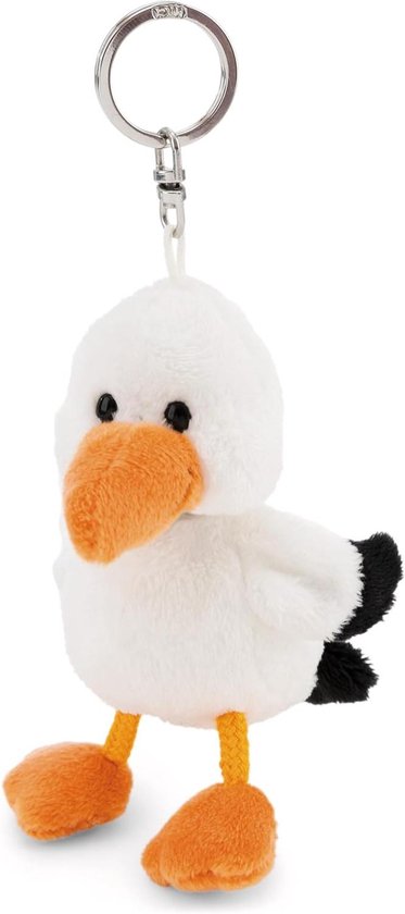 Pluche Meeuw - Knuffel Accessoire - Tas Decoratie - Zachte Pluche - 10 cm - Wit