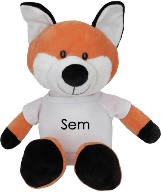 pluche met naam - vos met naam - 23 cm - knuffelplezier - cadeau- kraamcadeau - verjaardagscadeau van $