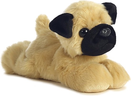 Pluche Mopshond - Knuffel Dieren - Kind Vriendelijk - Zacht Pluche Materiaal - 20.5 cm - Multicolor